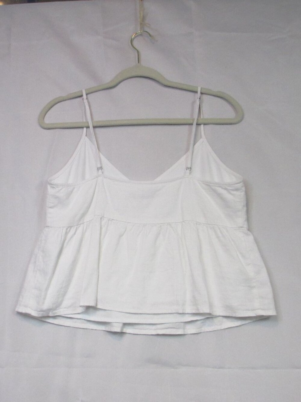 NWT Abercrombie & Fitch White Flowy Cami Tank Top Y2K Minimal Chic Small - Picture 2 of 6